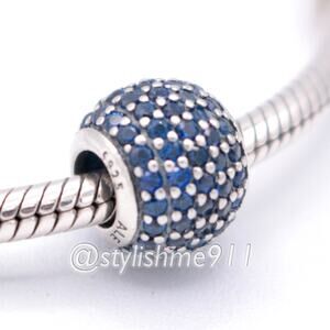 Authentic PANDORA Pave Lights with Blue Crystal Charm  - 791051NCB